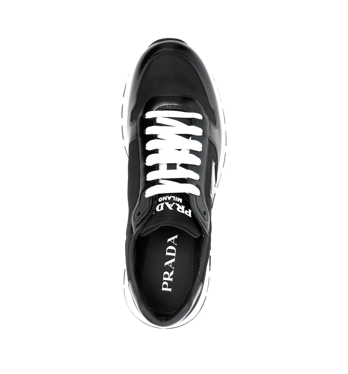 Prax 01 Re-Nylon and brushed leather sneakers