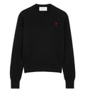 Black crewneck wool sweater with Ami de Coeur