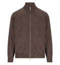 Zip-up ribbed-trim sweater