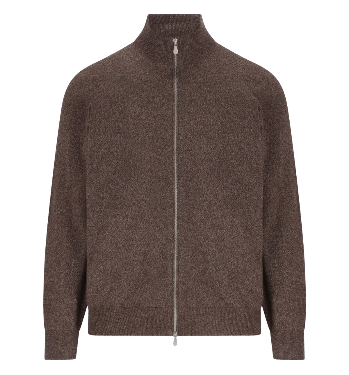 Zip-up ribbed-trim sweater