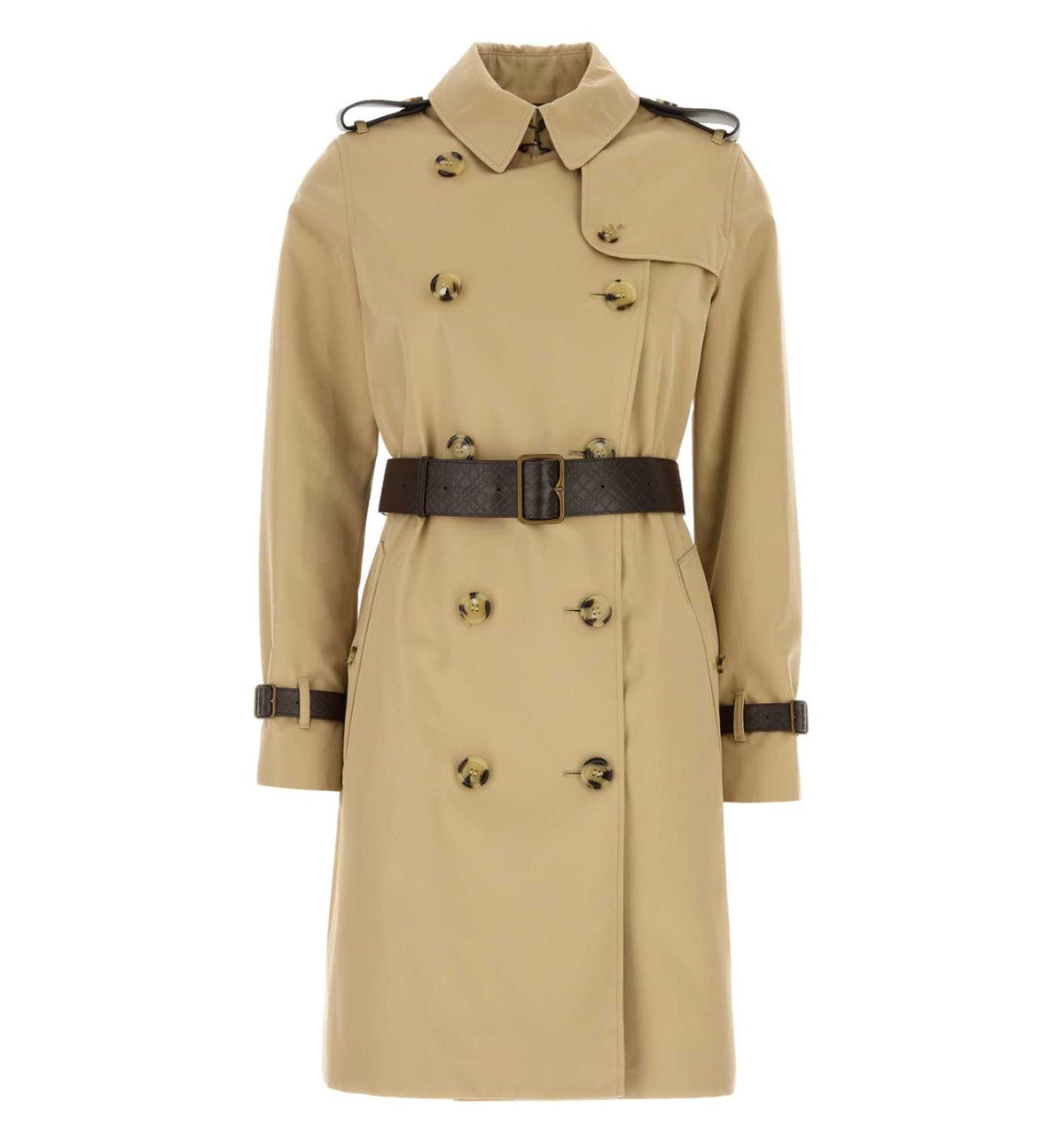 Beige twill trench coat