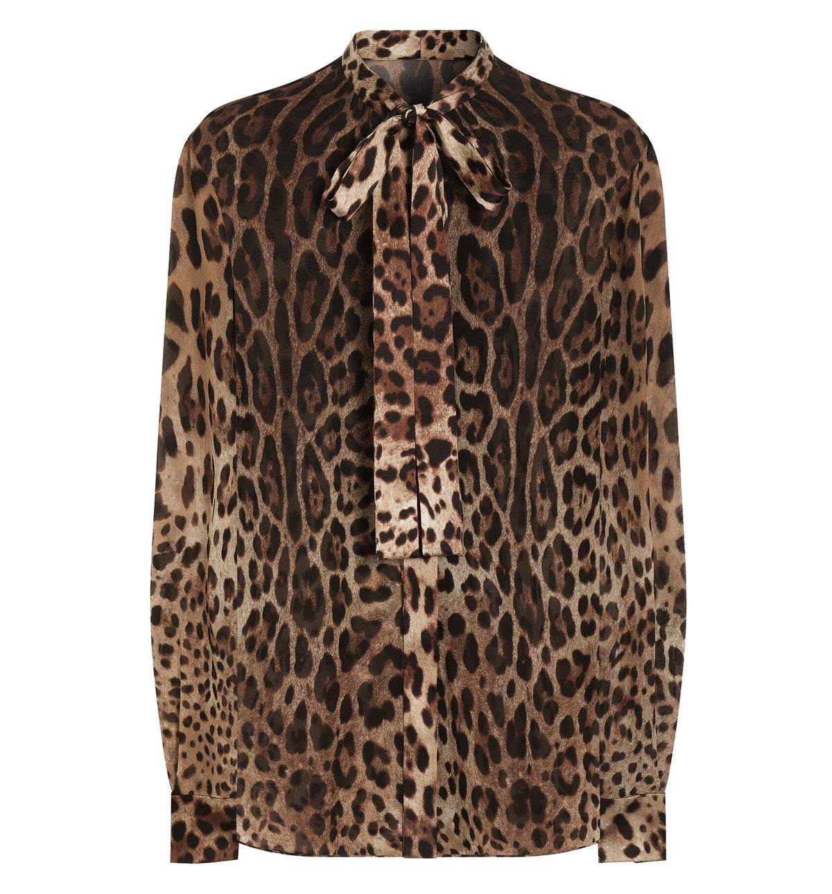 Leo-print georgette shirt