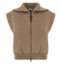 Zip-up sleeveless cardigan