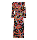 Carretto-print charmeuse dress