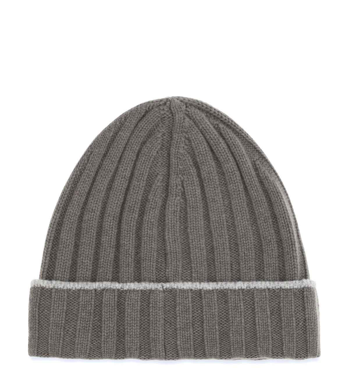 Ribbed-knit cashmere beanie hat