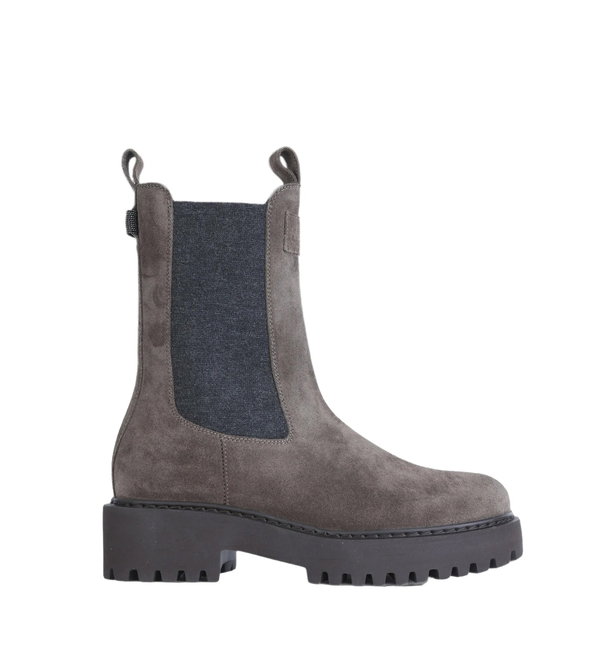 Suede panelled ankle boots