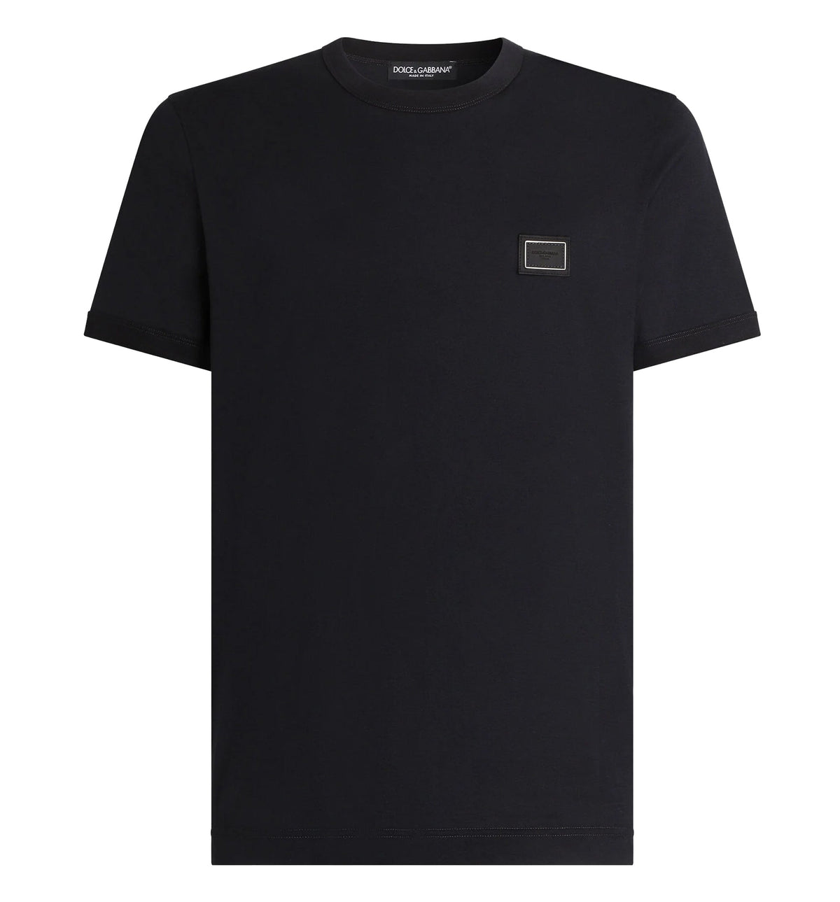 Cotton t-shirt with logo plate