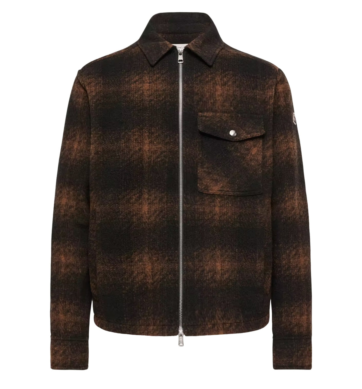 Check Jersey Zip-up Shirt