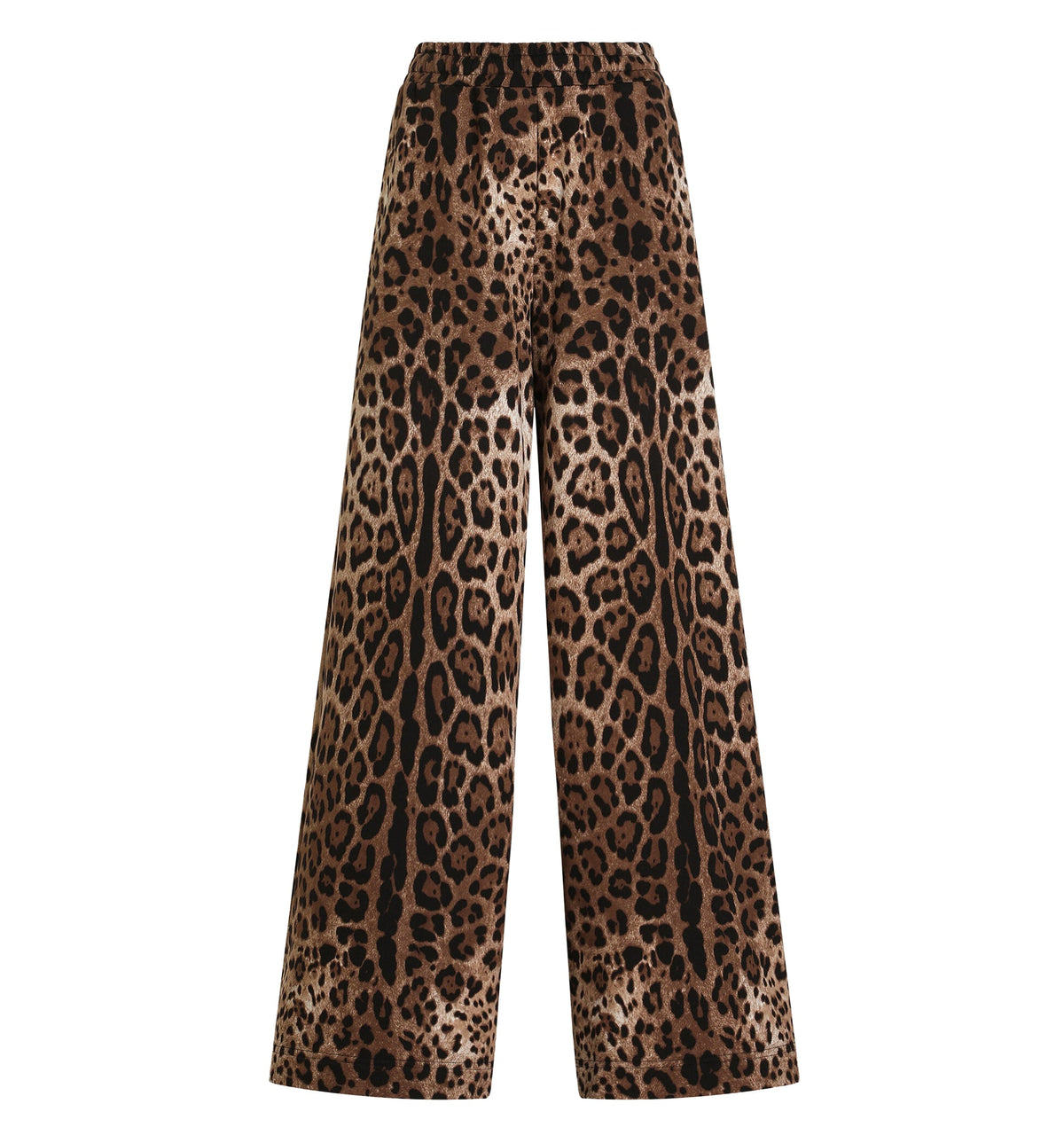 Leo-print fleece trousers