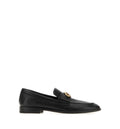 Black leather loafers