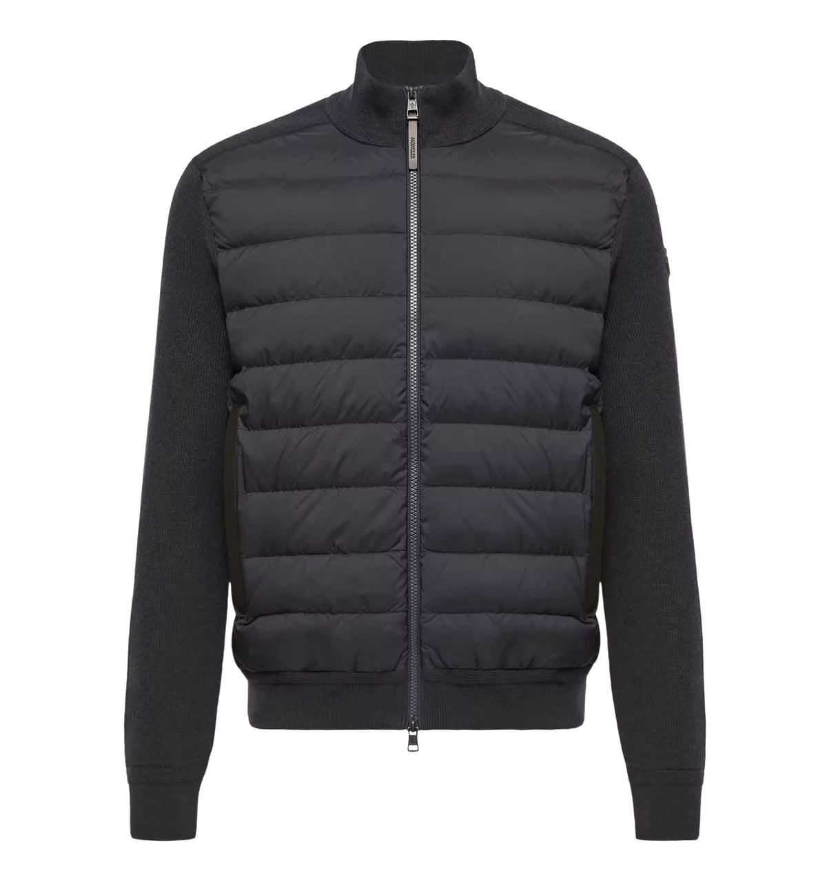 Wool & Cashmere Blend Padded Zip-Up Cardigan