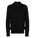 Long-sleeve virgin wool polo shirt