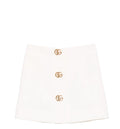 Crêpe wool skirt with Double G button