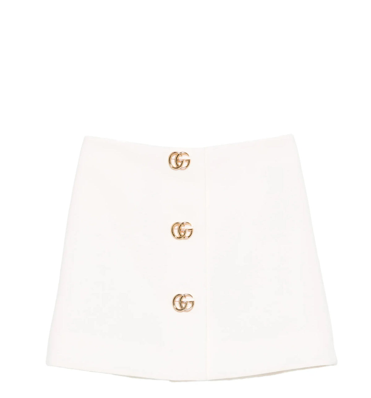 Crêpe wool skirt with Double G button