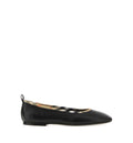 Black leather Robin ballerinas