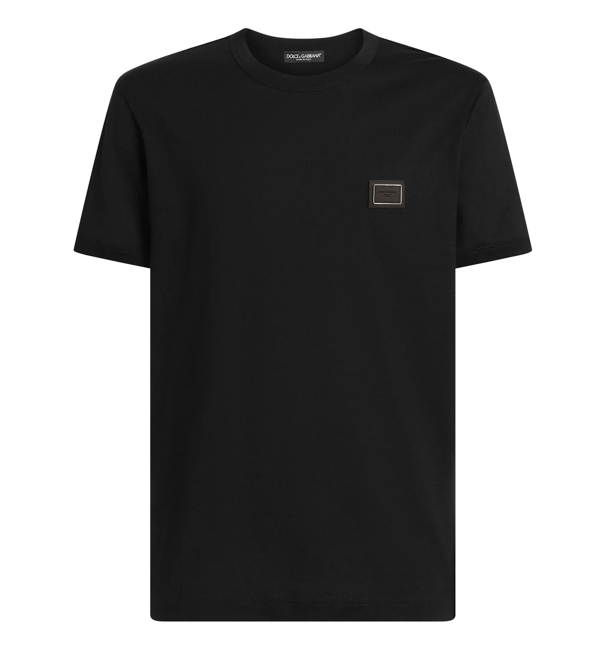 Cotton t-shirt with logo plate