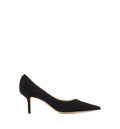 Love 65 Suede Pointed Pumps with JC Emblem