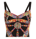 Carretto-print charmeuse top