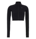 Black stretch nylon sweatshirt