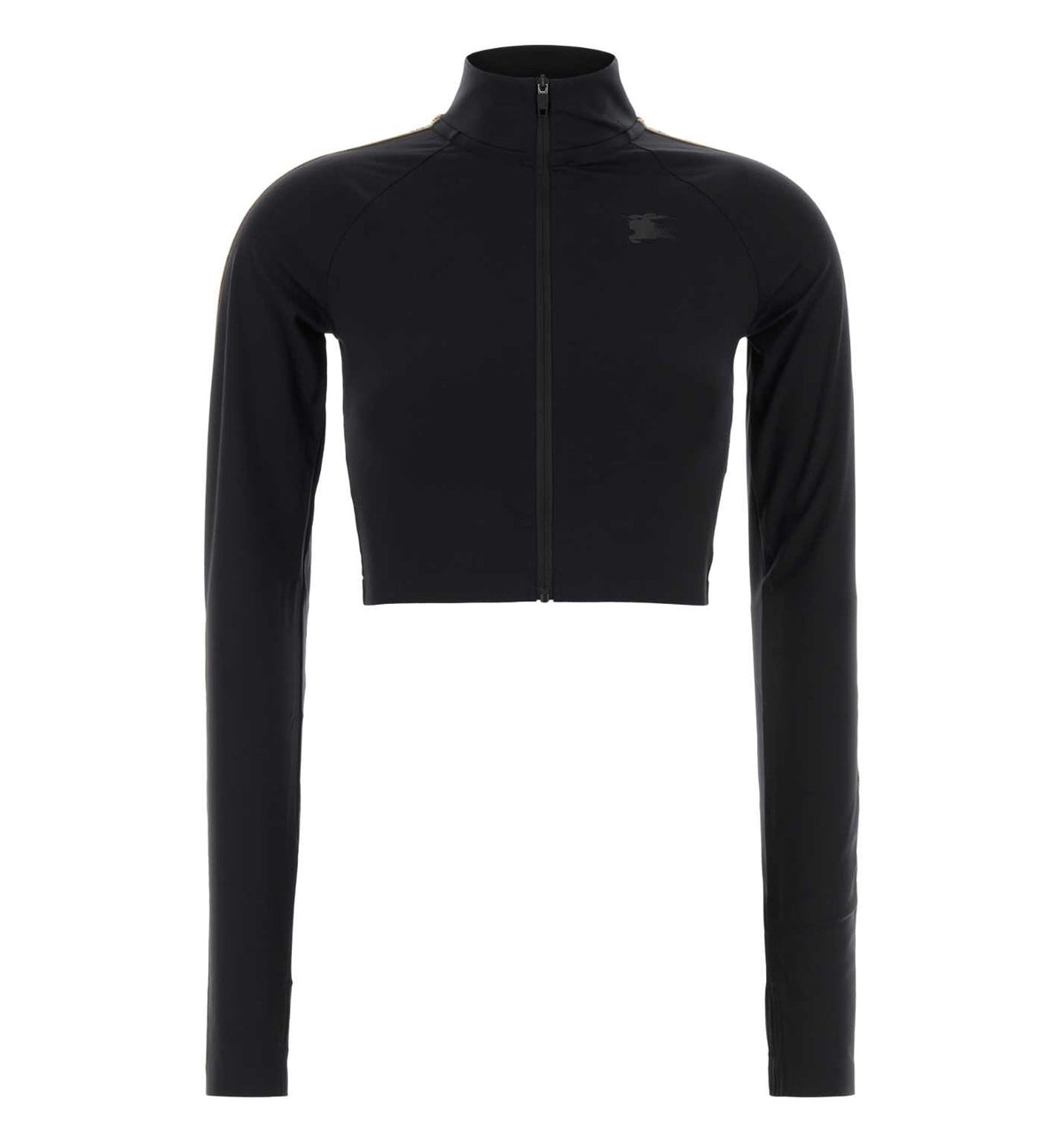 Black stretch nylon sweatshirt