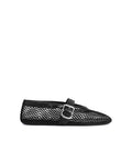 Flat leather ballerinas with crocodile effect