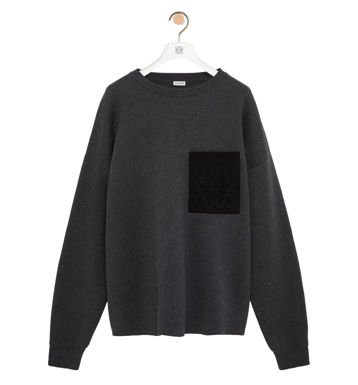 Anagram pocket sweater in cotton blend