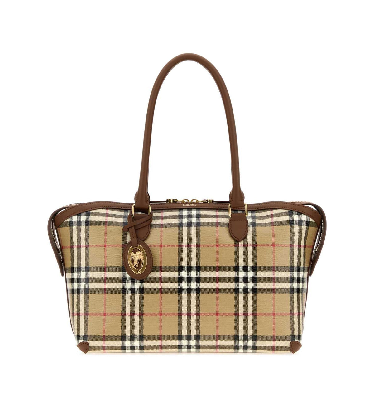 Printed canvas small Check handbag