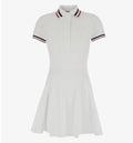 Striped-trim A-line mini dress