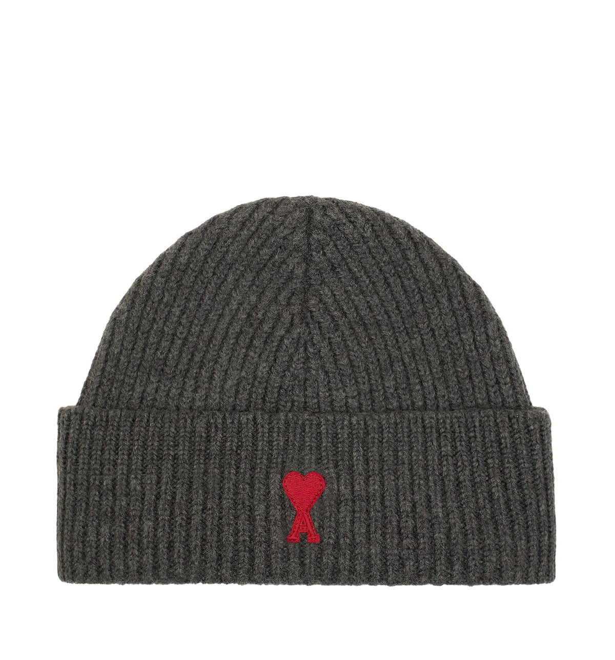 Grey Wool Beanie With Ami De Coeur