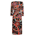 Carretto-print charmeuse dress