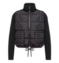 Square-Quilted Padded Wool Zip-Up Cardigan