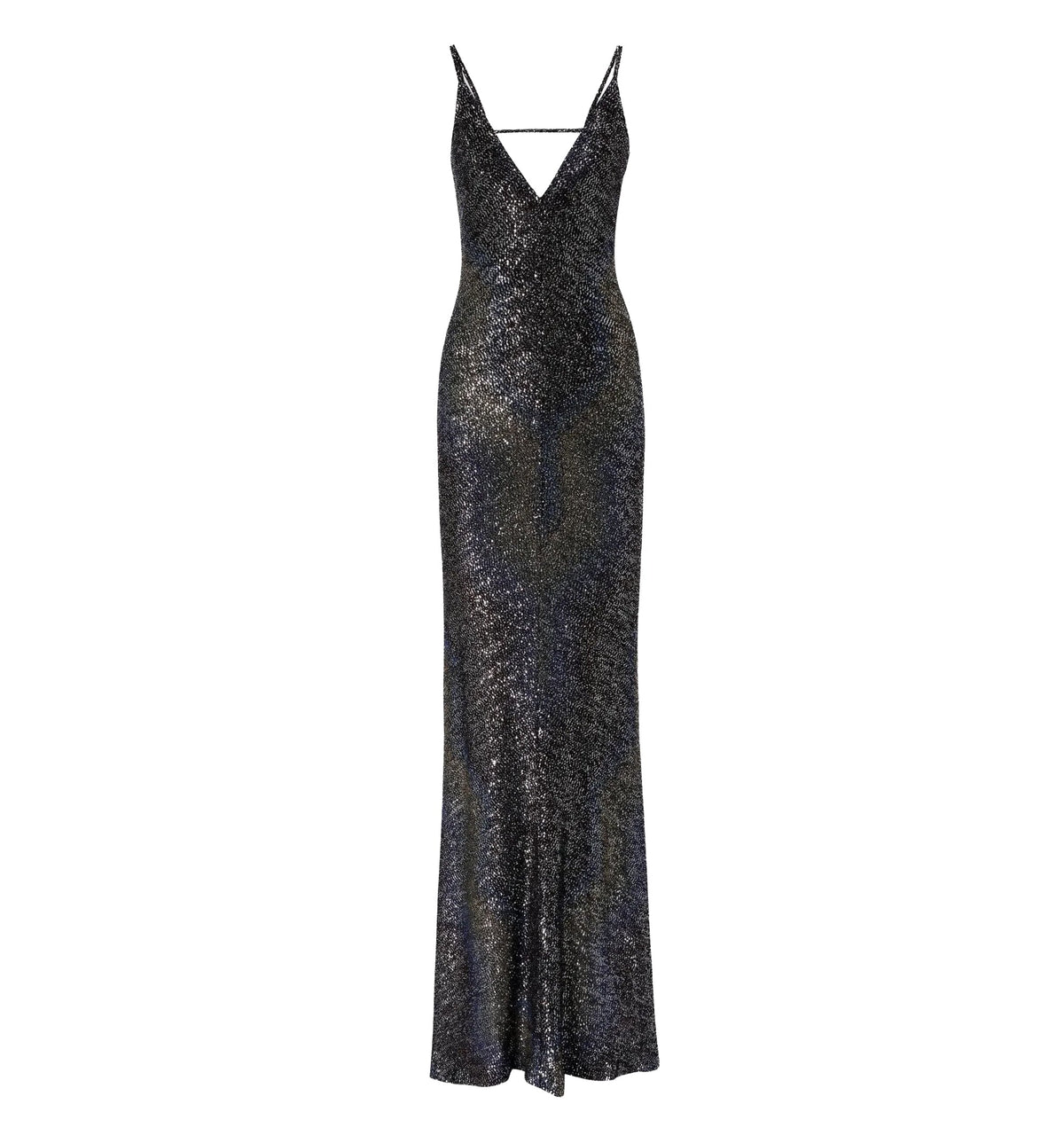 Long Dégradé Knit Dress With Sequins