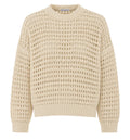 Sequin-embellished open-knit sweater