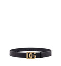 Lux leather belt with crossover DG logo buckle