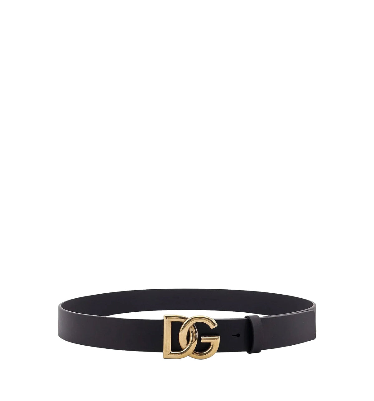 Lux leather belt with crossover DG logo buckle