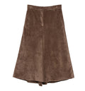 Corduroy A-line midi skirt