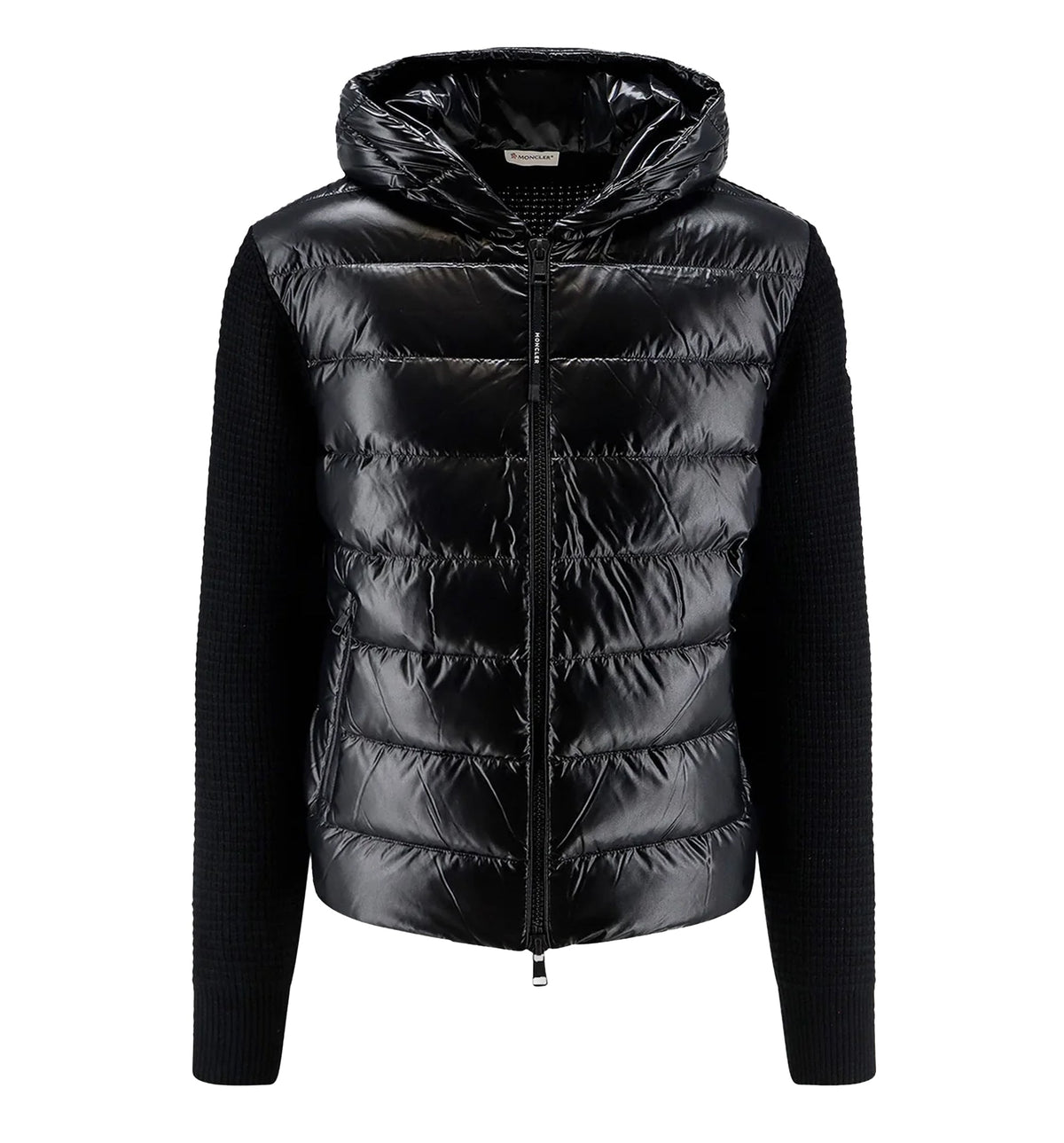 Nylon jacket with wool and cashmere blend sleeves