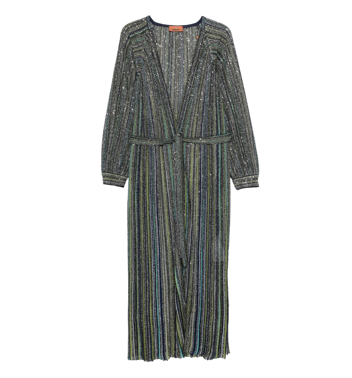 Sequin-embellished Striped Cardigan