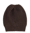 Sequin-embellished ribbed beanie hat