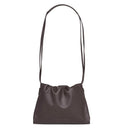 Gathered leather shoulder bag