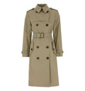 Khaki gabardine trench coat