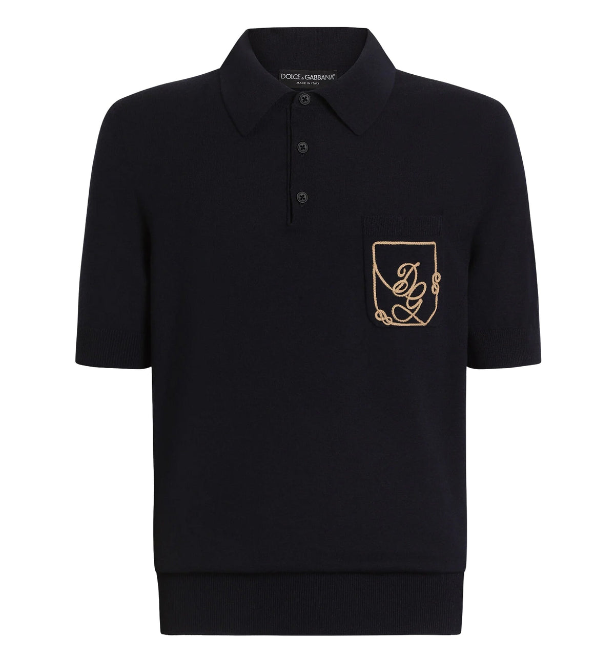 Virgin wool polo shirt with logo