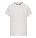 Stretch cotton jersey T-shirt with monili