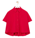 Short sleeve trapeze shirt in cotton