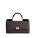 Mini bag with tag featuring two metal plating finishes