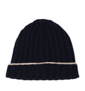 Ribbed-knit cashmere beanie hat