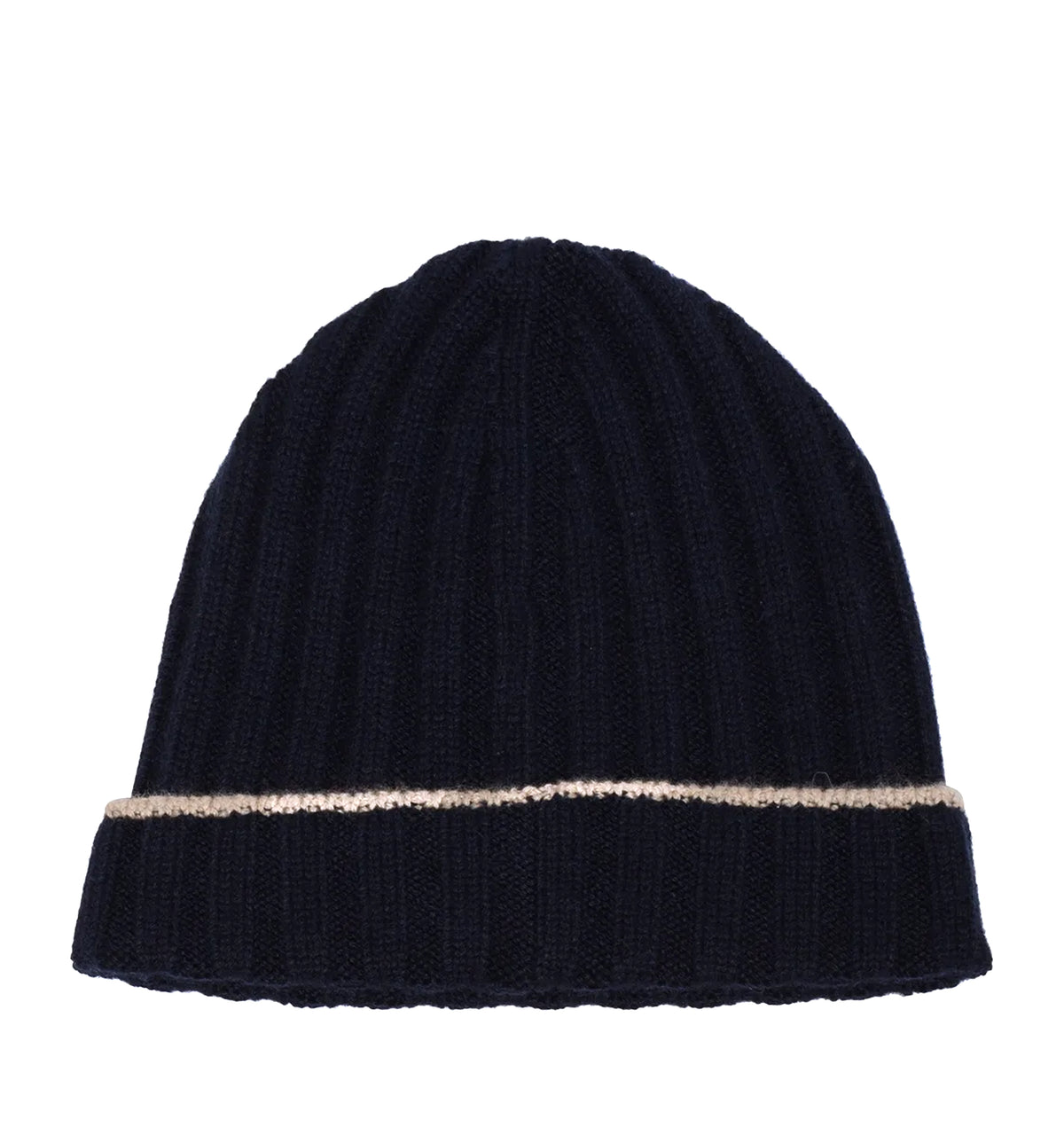 Ribbed-knit cashmere beanie hat