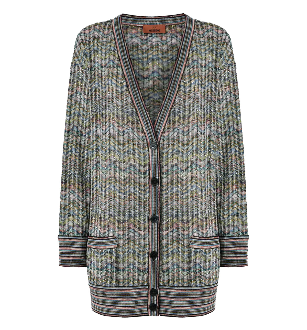 Oversized viscose-blend cardigan with sequins
