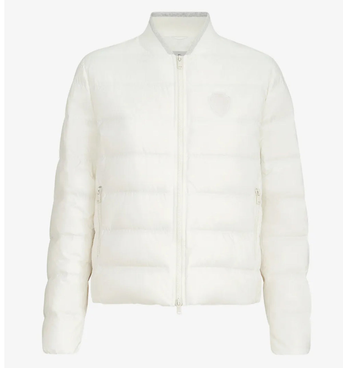 Water-resistant matte nylon down jacket with logo