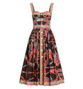 Carretto-print poplin long dress